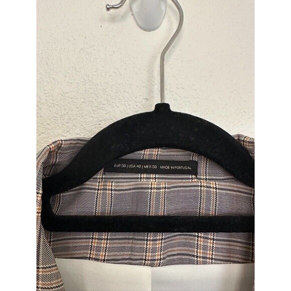 Zara Suits Collection Plaid Double Breasted Wool Blend Blazer Winter Men's 40 - Picture 3 of 9